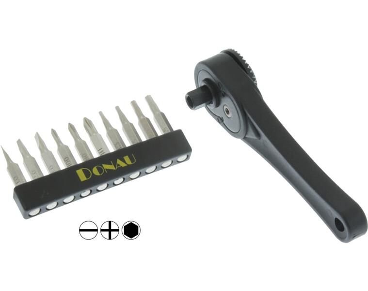 Donau Elektronik Mini Ratsche mit 10 Mini Bits / MBS10