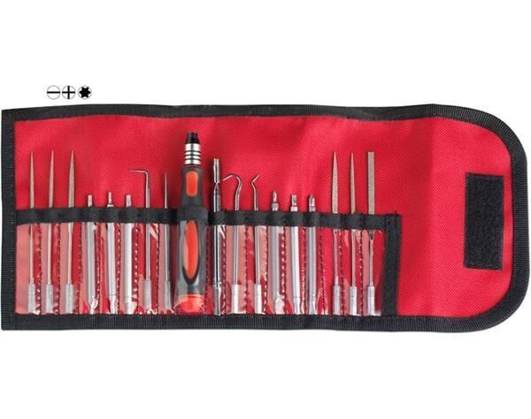 Donau Elektronik Präzisions Werkzeuge in Gürteltasche 18-tlg. / WZS18