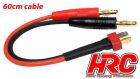 HRC Ladekabel 4mm Bullet zu Ultra T (Deans kompatible) Stecker-600 mm Gold / HRC9114-6