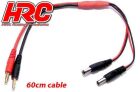 HRC Ladekabel Gold 600mm 4mm Bullet zu Futaba / Hitec Sender / HRC9122-6