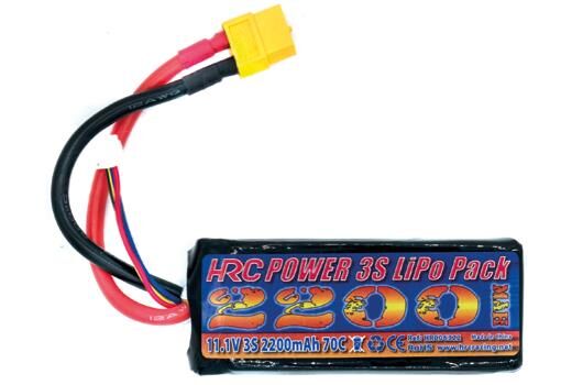 HRC Akku LiPo 3S 11.1V 2200mAh 70C HRC 2200 XT60 26x35x90mm / HRC06322X
