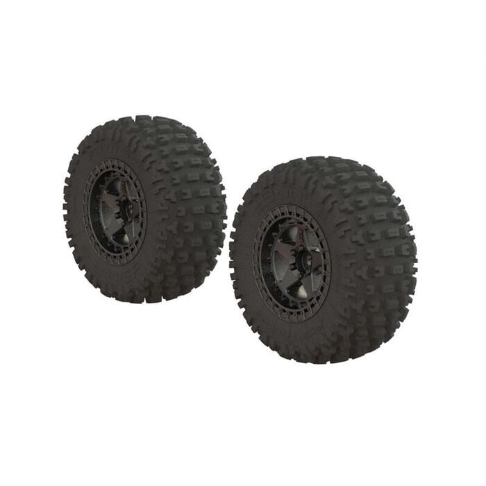 ARRMA Ersatzteil Dboots Fortress SC Tire Set Glued Gun Metal (2) / ARA550087
