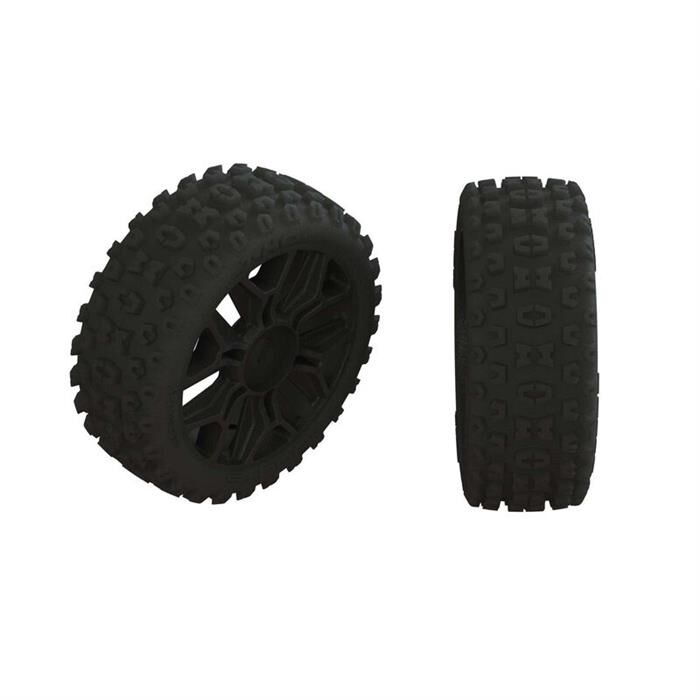 ARRMA Ersatzteil Dboots 2HO Tire Set Glued Gun Metal (2) / ARA550088