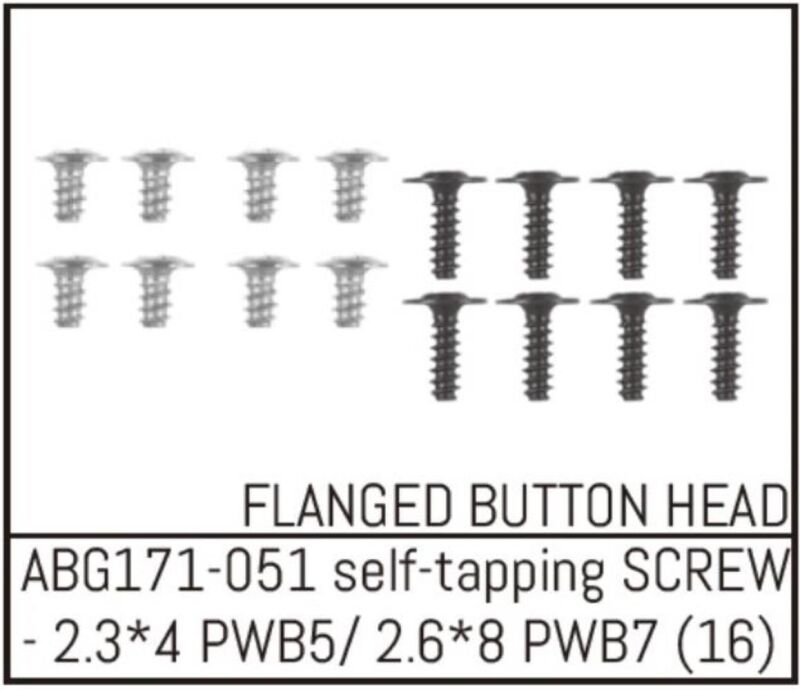 ABSIMA Button Head Screw M2.3*4 (8PCS) / M2.6*8 (8PCS) / ABG171-051