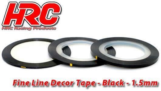HRC Feines Liniendekor-Klebeband 1.5mm x 15m Schwarz (15m) / HRC5061BK15