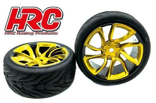 HRC Reifen 1/10 Touring montiert Turbo Gold Felgen 12mm hex HRC Street Devil (2 Stk.) / HRC61016D