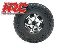 HRC Reifen 1/10 Crawler 1.9 montiert 12mm Hex Aluminium 6-Spokes Silver Felgen Crawler Master (4 Stk.) / HRC61185B