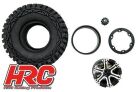 HRC Reifen 1/10 Crawler 1.9 montiert 12mm Hex Aluminium 6-Spokes Silver Felgen Crawler Master (4 Stk.) / HRC61185B
