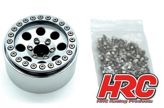 HRC Felgen 1/10 Crawler 1.9 12mm Hex Aluminium 8-Spokes Silver (4 Stk.) / HRC65102S