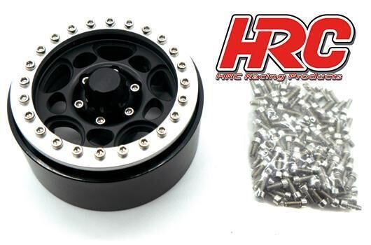 HRC Felgen 1/10 Crawler 1.9 12mm Hex Aluminium 5-Spokes Schwarz / Silver (4 Stk.) / HRC65104BKS