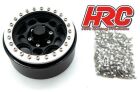 HRC Felgen 1/10 Crawler 1.9 12mm Hex Aluminium 5-Spokes Schwarz / Silver (4 Stk.) / HRC65104BKS