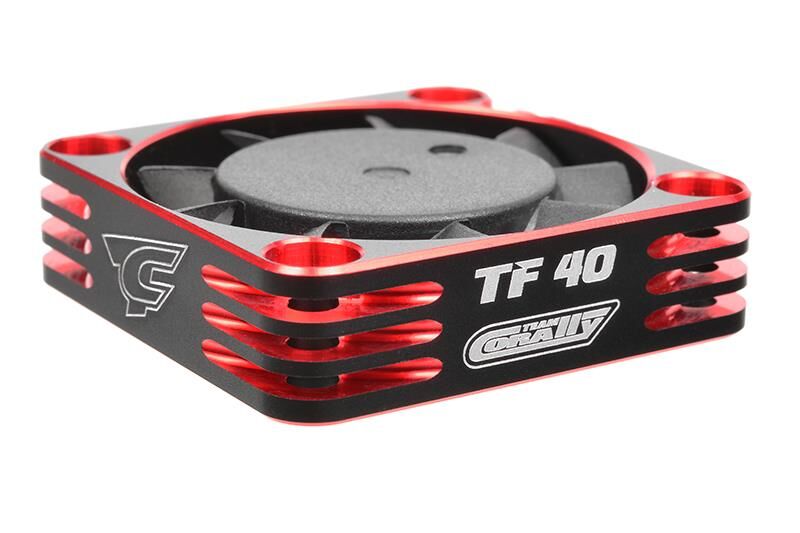 Team Corally Ultra High Speed Cooling Fan TF-40 w/BEC connector 40mm Color Black Red / C-53112-1