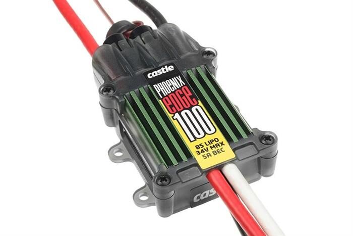 Castle Phoenix Edge 100 Hochleistungs Brushless Flug und Heli Regler Datenspeicher Telemetrie fähig Aux. Kabel 2-8S 100A 5A SBec / CC-010-0100-00