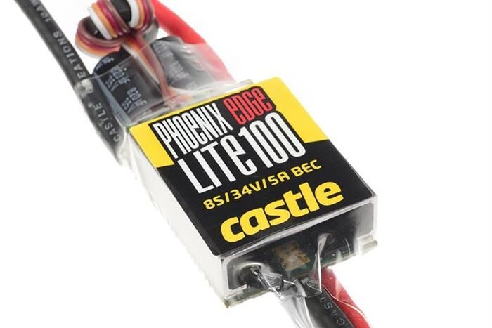 Castle Phoenix Edge Lite 100 Hochleistungs Brushless Flug und Heli Regler Leichte Ausfhrung Datenspeicher Telemetrie fähig Aux. Kabel 2-8S 100A 5A SBec / CC-010-0111-00