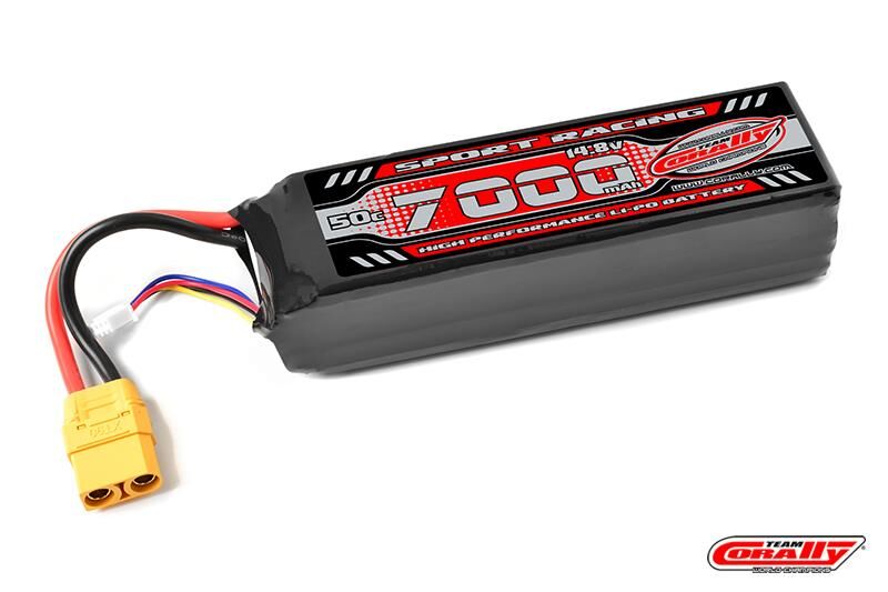 Team Corally Sport Racing 50C 7000Mah 4S 14,8V XT-90 Semi-Soft Case / C-49247-X