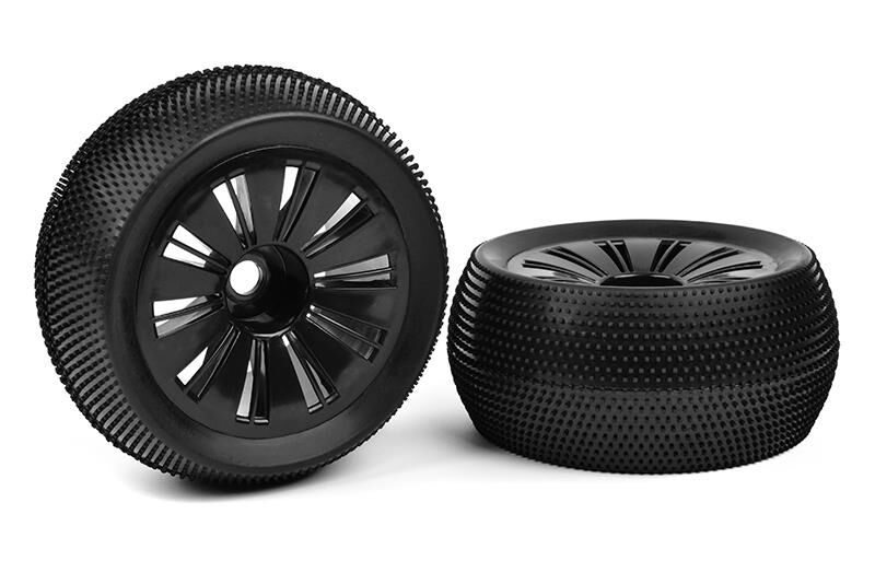 Team Corally Off-Road 1/8 Monster Truggy Tires Glued on Black Rims 1 pair / C-00180-386
