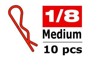 Team Corally Karosserieklammern 45 gebogen Mittel Rot 10...