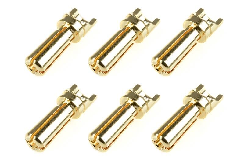 Team Corally Bullit Steckverbinder 3.5mm Stecker mit Schlitz Vergoldet Ultra niedrigen Widerstand Gerade Kabel 6 St / C-50150