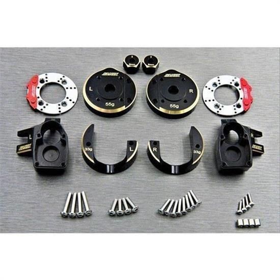 SAMIX SCX10-3 brass heavy steering knuckle & portal coverset / SAMscx3-4412C4