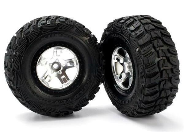 TRAXXAS Reifen+Felge montiert Kumho Slash 2WD vorn satin chrom / TRX5881X