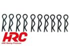 HRC Racing Karosserieklammern 1/10 Kurz Klein Kopf flach Schwarz (10 Stk.) / HRC2071FBK