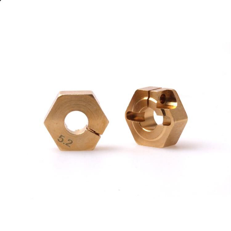 PR Racing Brass hex weighs Wheel Hex 12mm x 5.2mm (2pcs) / PR91440020