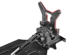 Team Corally Shock Tower Rear Swiss Made 7075 T6 5mm Hard Anodised Black Made In Italy / C-00180-423