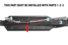 Team Corally Chassis Stiffener Xtr Mitte Graphit 3 mm (1 Stück) / C-00180-675