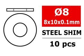 Team Corally Steel Metric Shim 8x10x0,1mm 10 pcs /...