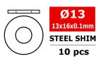Team Corally Steel Metric Shim 13x16x0,1mm 10 pcs / C-3301-13-16-01