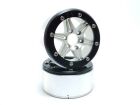 Metsafil Beadlock Crawler Wheels SIXSTAR silber/schwarz 1.9 (2 St.) ohne Radnabe / MT5010SB