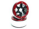 Metsafil Beadlock Crawler Wheels SIXSTAR schwarz/rot 1.9 (2 St.) ohne Radnabe / MT5010BR