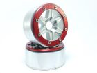 Metsafil Beadlock Crawler Wheels SIXSTAR silber/rot 1.9 (2 St.) ohne Radnabe / MT5010SR