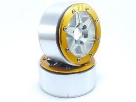 Metsafil Beadlock Crawler Wheels SIXSTAR silber/gold 1.9...