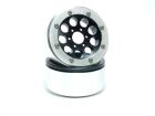 Metsafil Beadlock Crawler Wheels GUN schwarz/silber 1.9 (2 St.) ohne Radnabe / MT5020BS