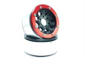 Metsafil Beadlock Crawler Wheels GUN schwarz/rot 1.9 (2...