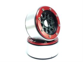 Metsafil Beadlock Crawler Wheels GEAR schwarz/rot 1.9 (2...