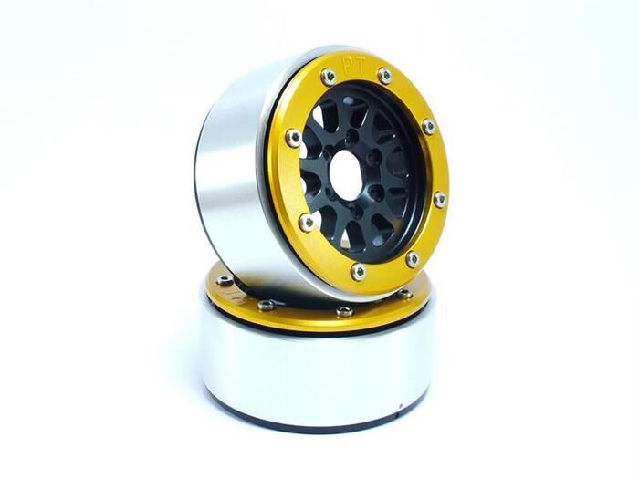 Metsafil Beadlock Crawler Wheels GEAR schwarz/gold 1.9 (2 St.) ohne Radnabe / MT5030BGO