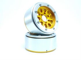 Metsafil Beadlock Crawler Wheels GEAR gold/silber 1.9 (2...