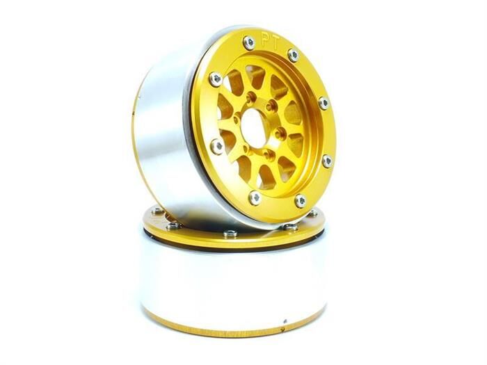Metsafil Beadlock Crawler Wheels GEAR gold/gold 1.9 (2 St.) ohne Radnabe / MT5030GOGO