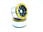 Metsafil Beadlock Crawler Wheels HAMMER schwarz/gold 1.9 (2 St.) ohne Radnabe / MT5040BGO