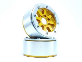Metsafil Beadlock Crawler Wheels HAMMER gold/silber 1.9...