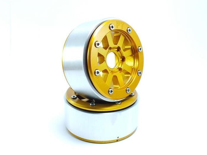 Metsafil Beadlock Crawler Wheels HAMMER gold/gold 1.9 (2 St.) ohne Radnabe / MT5040GOGO