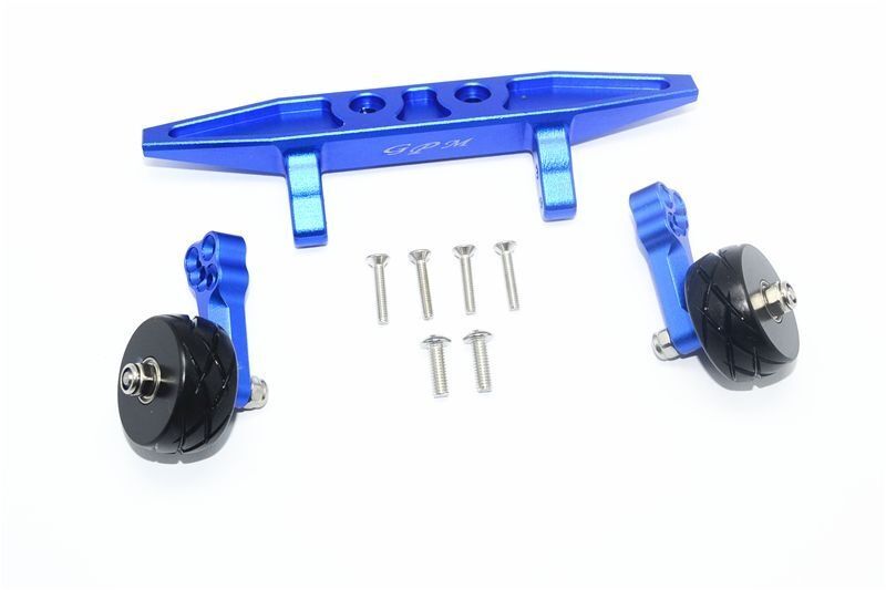 GPM TRAXXAS Rustler 4x4 Aluminium Wheelie-Bar hinten blau / GPMRUS4040RB