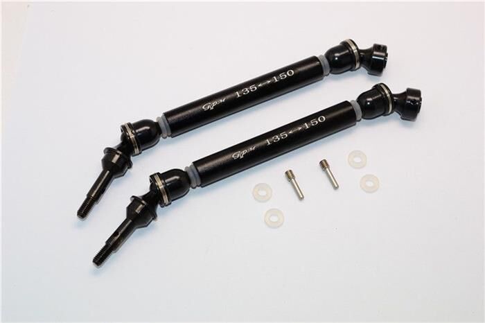 GPM TRAXXAS 1/10 Revo, Summit, E-Revo Stahlachsen mit Aluminiumwelle v/h schwarz / GPMSTRV2125ABK