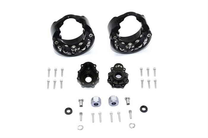 GPM TRAXXAS TRX-4 & 6 Alum. Achsengewicht, Portalgeh. außen, Hex +6mm schw. (42g) / GPMTRX4023ABK