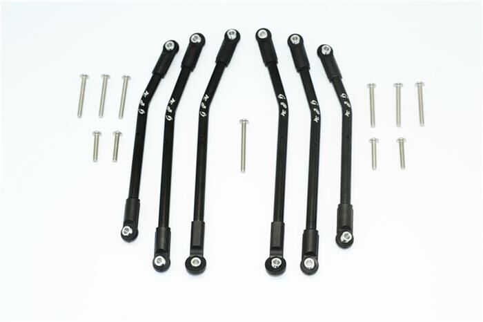 GPM TRAXXAS DEFENDER TRX-4 Aluminium Link Aufhängungsstangen-Set schwarz (6 Stk.) / GPMTRX4160ABKBEBK
