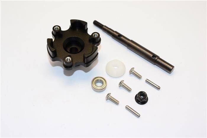 GPM TRAXXAS X-MAXX Aluminium Hauptzahnrad Adapter und Welle schwarz / GPMTXM8035SBK