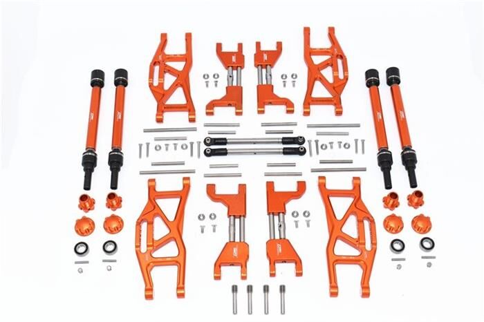 GPM TRAXXAS MAXX Aluminium Aufhängungs-Set komplett v/h orange / GPMTXMS100OR