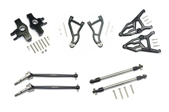 GPM TRAXXAS UDR Aluminium Aufhängung komplett Set vorn schwarz / GPMUDR1000BK